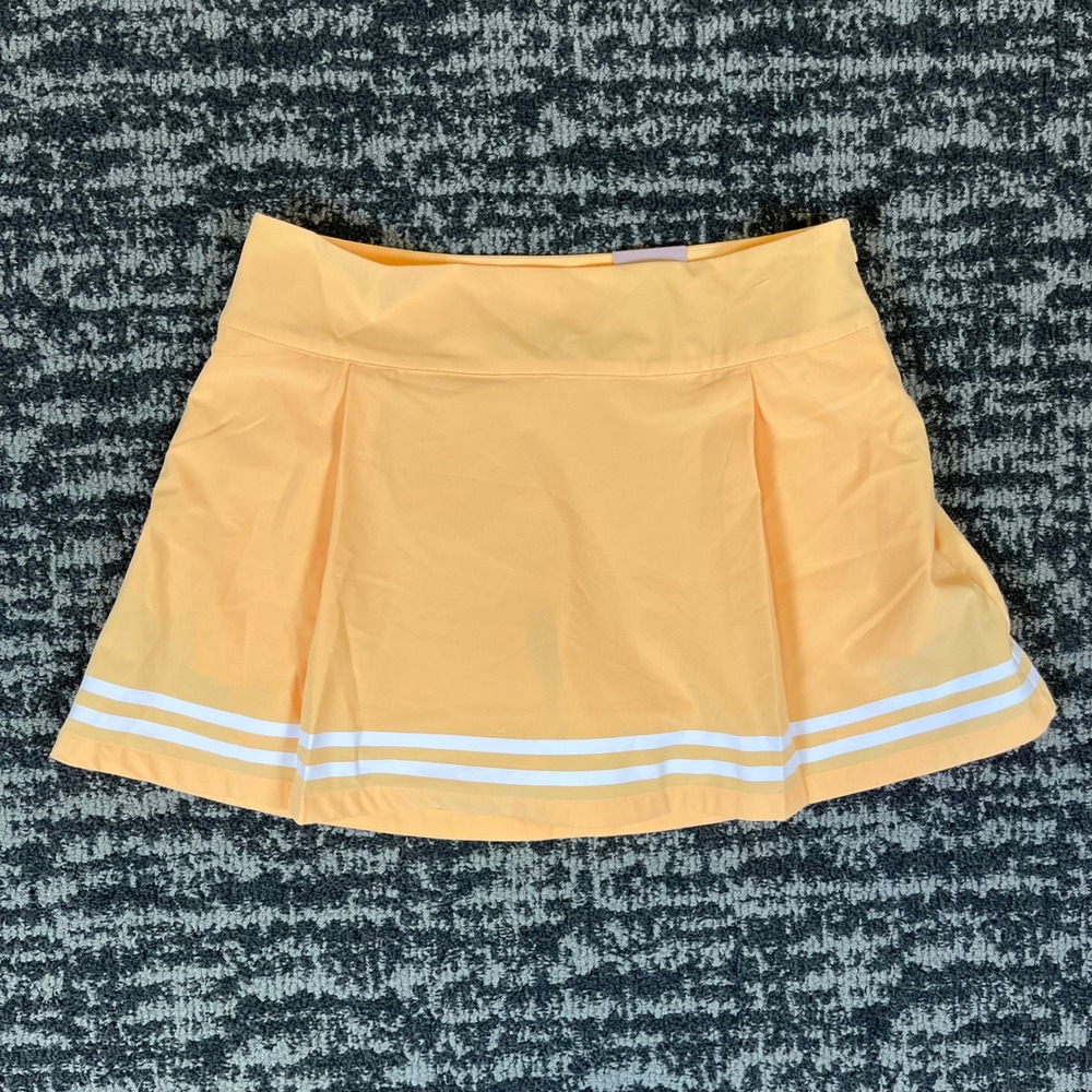 CALIA Side Zip Skort Womens 10 Peach Golf‎ Athletic Pleated Striped 15"